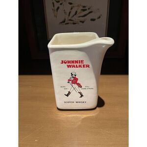 Vintage Johnnie Walker Pitcher Wade PDM England Barware white Square EUC